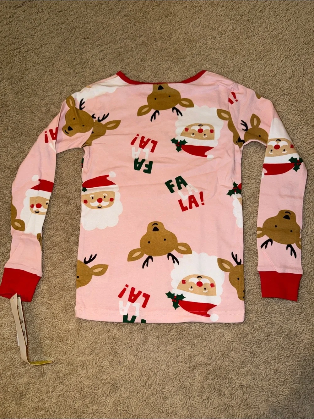 Carter's Pink Christmas Santa & Reindeer Pajama Set